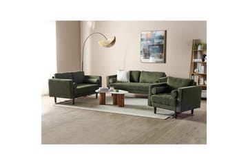6-sits Soffgrupp Beliani Nurmo Beige/mörkt trä Green||Dark colored wood - Huonekalut - Sohva - Sohvaryhmä