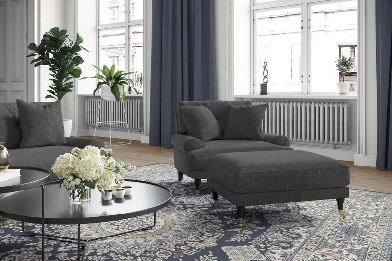 Andrew 3-istuttava Kangassohva - Tummanharmaa - Huonekalut - Sohva - Sohvaryhmä - Howard-sohvaryhmä