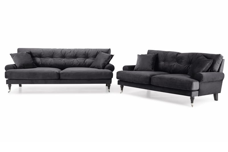 Andrew 3-istuttava Samettisohva - Tummanharmaa - Huonekalut - Sohva - Sohvaryhmä - Howard-sohvaryhmä