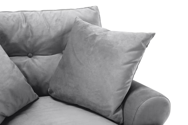 Andrew 3-istuttava Samettisohva - Vaaleanharmaa - Huonekalut - Sohva - Sohvaryhmä - Howard-sohvaryhmä