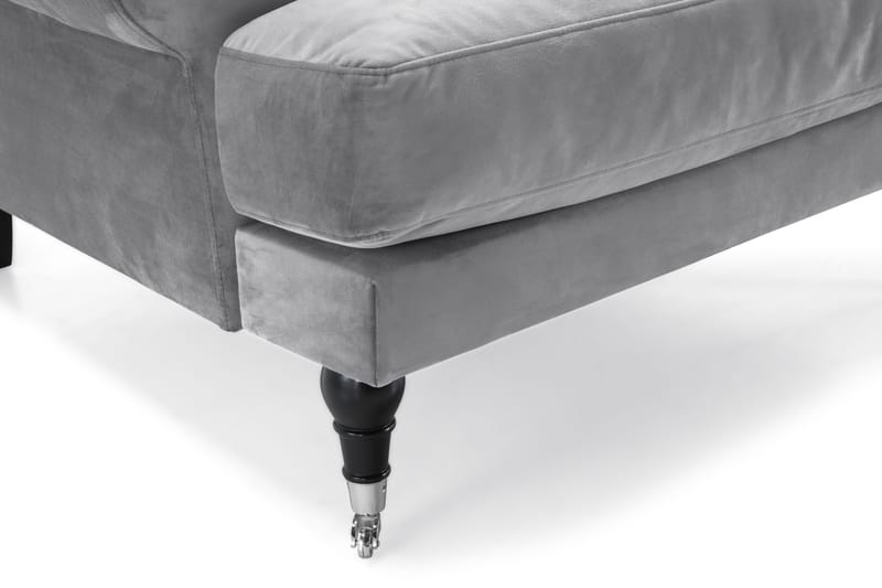 Andrew 3-istuttava Samettisohva - Vaaleanharmaa - Huonekalut - Sohva - Sohvaryhmä - Howard-sohvaryhmä