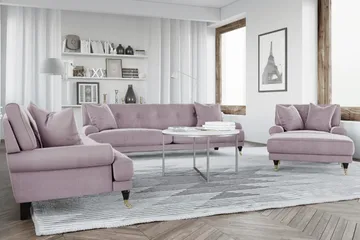 Andrew 3-istuttava Samettisohva - Violetti - Huonekalut - Sohva - Sohvaryhmä