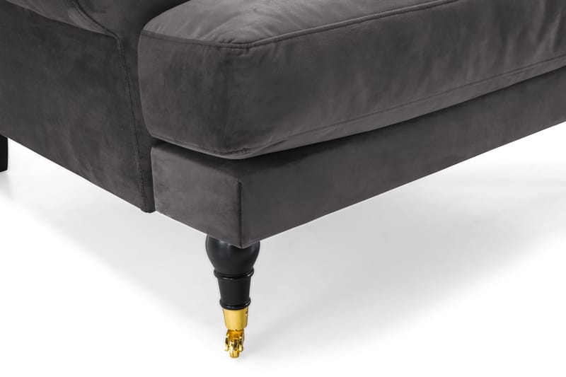 Andrew Sohvaryhmä 2-istuttava Sohva + Nojatuoli + Rahi Sametilla - Tummanharmaa - Huonekalut - Sohva - Sohvaryhmä - Howard-sohvaryhmä