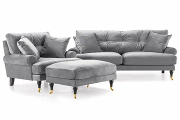 Andrew Sohvaryhmä 2-istuttava Sohva + Nojatuoli + Rahi Sametilla