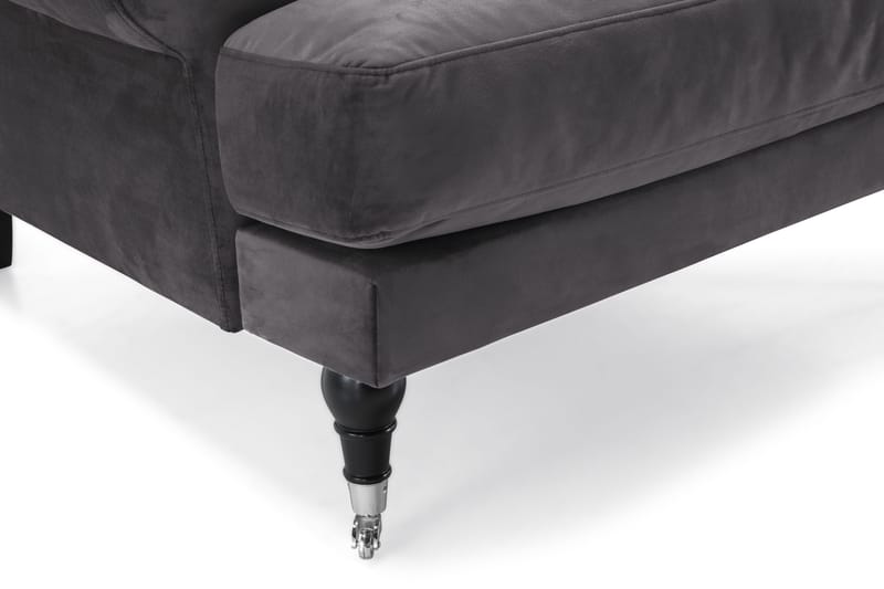 Andrew Sohvaryhmä 3-istuttava + 2-istuttava Sohva + Nojatuoli + Rahi Sametilla - Tummanharmaa - Huonekalut - Sohva - Sohvaryhmä - Howard-sohvaryhmä