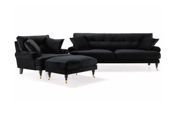 Andrew Sohvaryhmä 3-istuttava Sohva + Nojatuoli + Rahi Sametilla