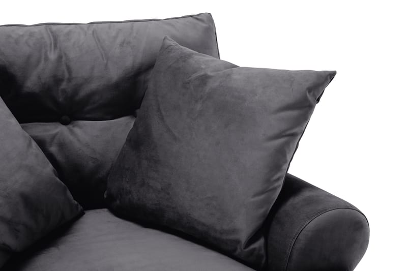 Andrew Sohvaryhmä 3-istuttava Sohva + Nojatuoli + Rahi Sametilla - Tummanharmaa - Huonekalut - Sohva - Sohvaryhmä - Howard-sohvaryhmä