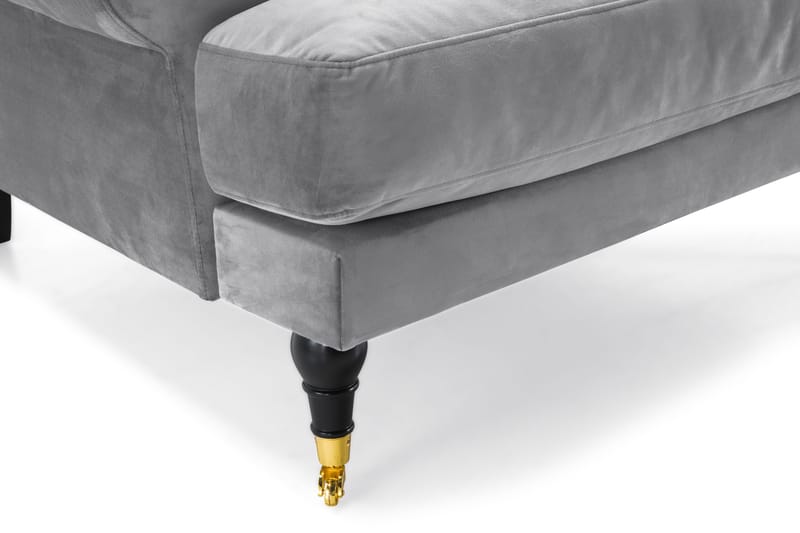 Andrew Sohvaryhmä 3-istuttava Sohva + Nojatuoli + Rahi Sametilla - Vaaleanharmaa - Huonekalut - Sohva - Sohvaryhmä - Howard-sohvaryhmä