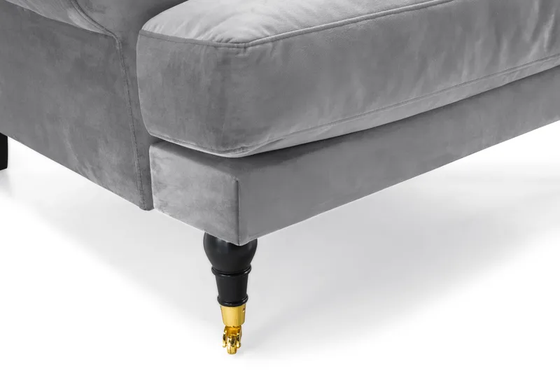 Andrew Sohvaryhmä 3-istuttava Sohva + Nojatuoli + Rahi Sametilla - Vaaleanharmaa - Huonekalut - Sohva - Sohvaryhmä - Howard-sohvaryhmä