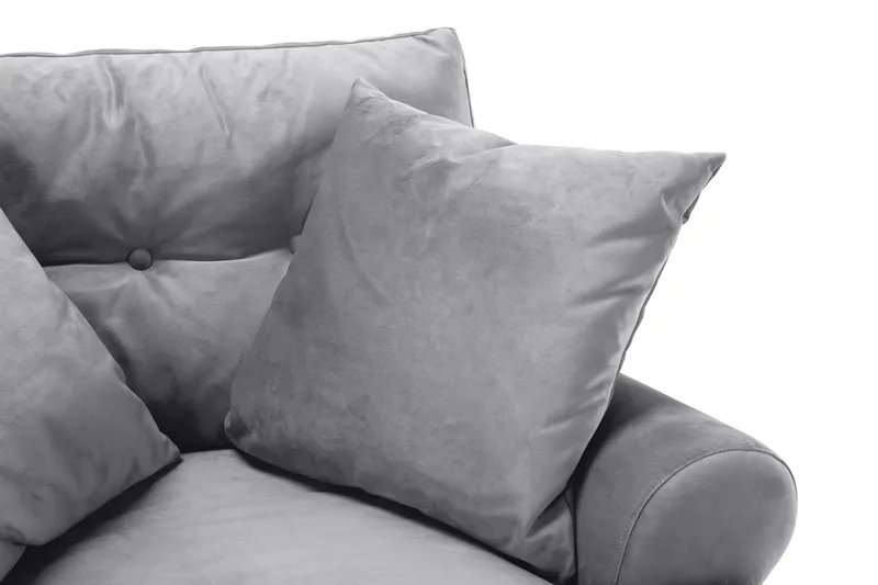 Andrew Sohvaryhmä 3-istuttava Sohva + Nojatuoli + Rahi Sametilla - Vaaleanharmaa - Huonekalut - Sohva - Sohvaryhmä - Howard-sohvaryhmä