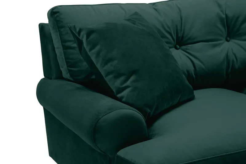 Andrew Sohvaryhmä 3-istuttava Sohva + Nojatuoli + Rahi Sametilla - Vihreä - Huonekalut - Sohva - Sohvaryhmä - Howard-sohvaryhmä