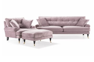 Andrew Sohvaryhmä 3-istuttava Sohva + Nojatuoli + Rahi Sametilla