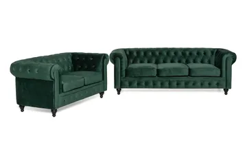 Chesterfield Lyx Sohvaryhmä 3+2 sametista