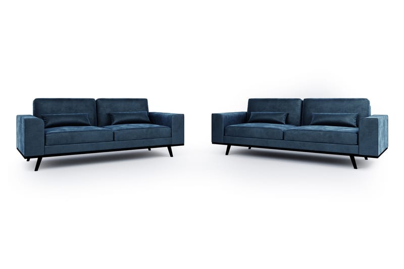 Copenhagen Sohvaryhmä 3-istuttava + 2-istuttava Samettisohva, Sininen