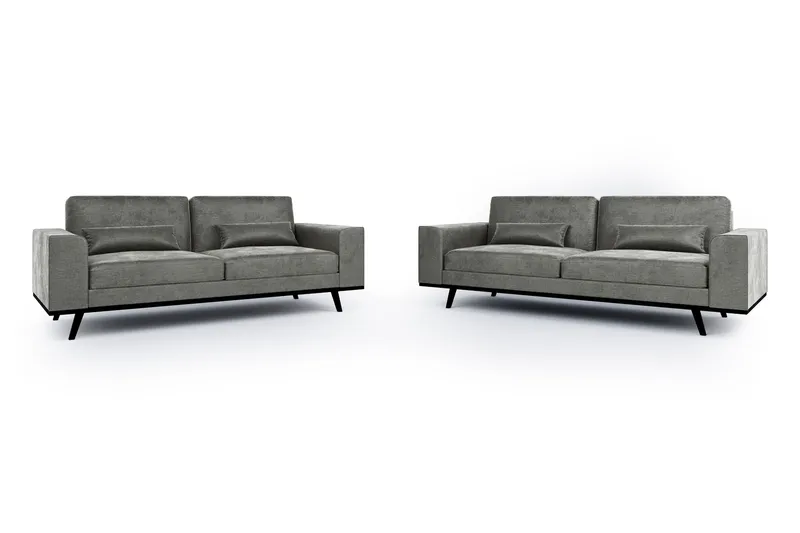 Copenhagen Sohvaryhmä 3-istuttava + 2-istuttava Samettisohva, Tummanharmaa