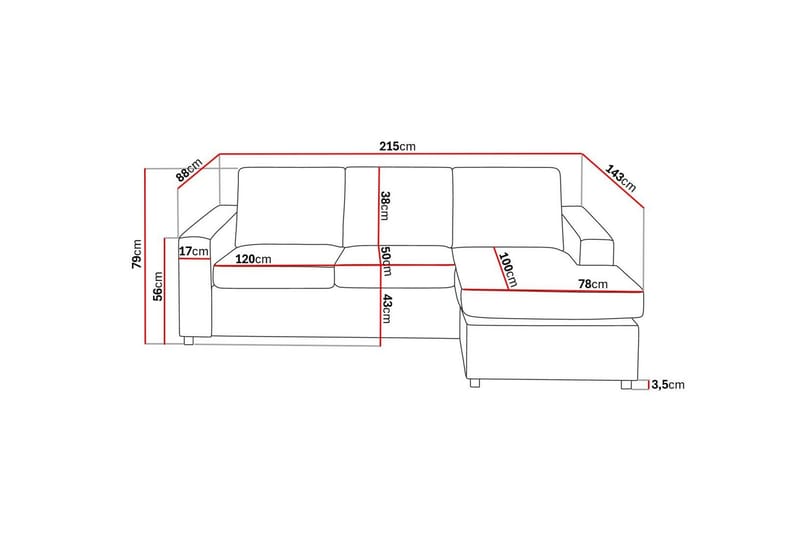 Crazy Sohvaryhmä 3-istuttava Käännettävä L-muotoinen Divaanisohva + Nojatuoli Kankaalla - Antrasiitti - Huonekalut - Sohva - Sohvaryhmä