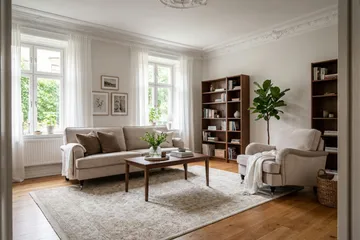 Howard Classic -sohvaryhmä, 3-istuttava sohva ja nojatuoli sametissa - Beige - Huonekalut - Sohva - Sohvaryhmä