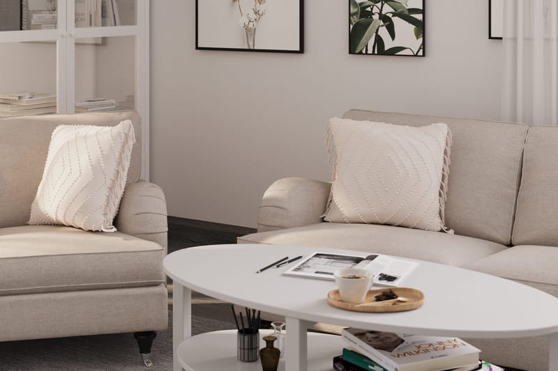 Howard Classic Sohvaryhmä 2-istuttava + Pieni 2-istuttava Sohva + Nojatuoli + Rahi Kankaalla - Beige - Huonekalut - Sohva - Sohvaryhmä - Howard-sohvaryhmä