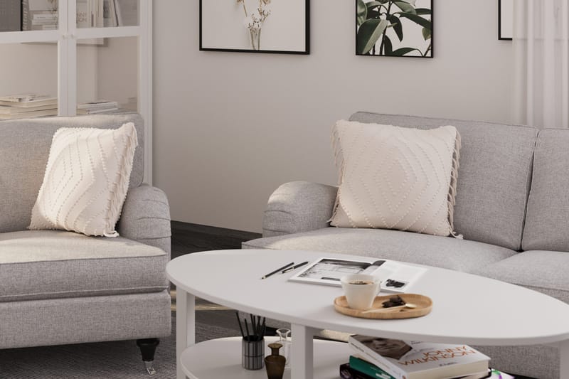 Howard Classic Sohvaryhmä 2-istuttava + Pieni 2-istuttava Sohva + Nojatuoli + Rahi Kankaalla - Harmaa - Huonekalut - Sohva - Sohvaryhmä - Howard-sohvaryhmä