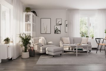 Howard Classic Sohvaryhmä 2-istuttava Sohva + Nojatuoli + Rahi Kankaalla - Harmaa - Huonekalut - Sohva - Sohvaryhmä