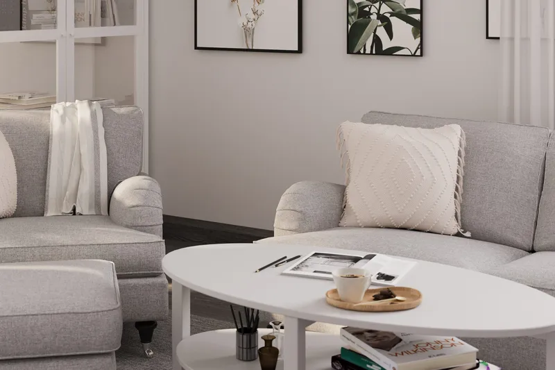 Howard Classic Sohvaryhmä 2-istuttava Sohva + Nojatuoli + Rahi Kankaalla - Harmaa - Huonekalut - Sohva - Sohvaryhmä - Howard-sohvaryhmä