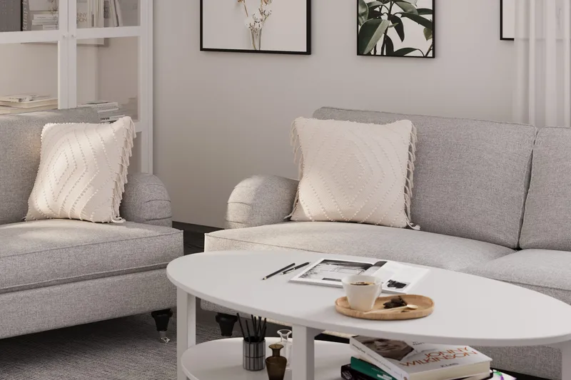 Howard Classic Sohvaryhmä 3-istuttava + 2-istuttava Sohva + Nojatuoli + Rahi Kankaalla - Harmaa - Huonekalut - Sohva - Sohvaryhmä - Howard-sohvaryhmä