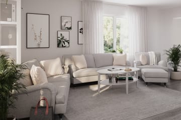 Howard Classic Sohvaryhmä 3-istuttava + 2-istuttava Sohva + Nojatuoli Kankaalla - Harmaa - Huonekalut - Sohva - Sohvaryhmä