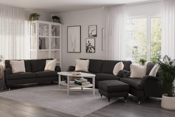 Howard Classic Sohvaryhmä 3-istuttava + 2-istuttava Sohva + Nojatuoli Kankaalla - Tummanharmaa - Huonekalut - Sohva - Sohvaryhmä