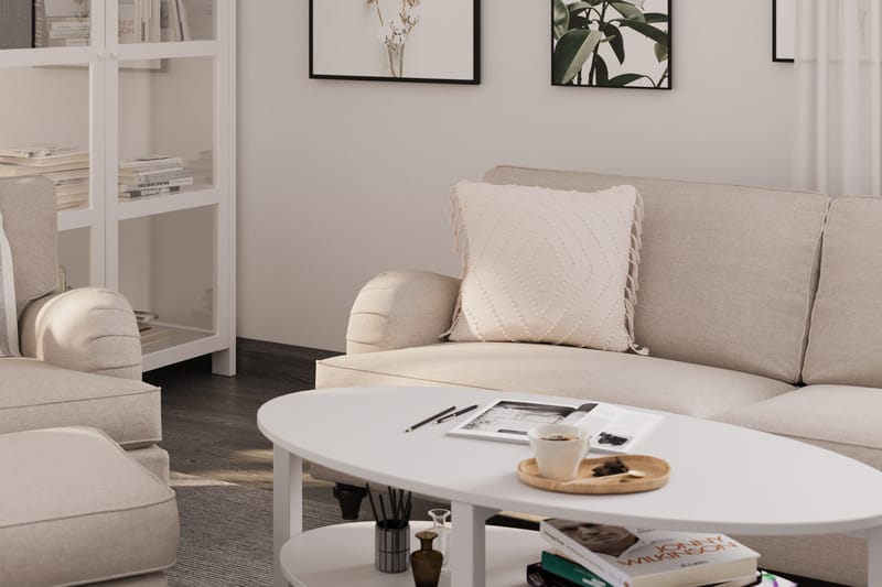 Howard Classic Sohvaryhmä 3-istuttava Sohva + Nojatuoli + Rahi Kankaalla - Beige - Huonekalut - Sohva - Sohvaryhmä - Howard-sohvaryhmä