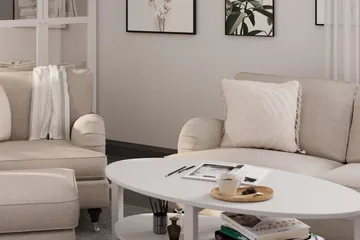 Howard Classic Sohvaryhmä 3-istuttava Sohva + Nojatuoli Kankaalla - Beige - Huonekalut - Sohva - Sohvaryhmä