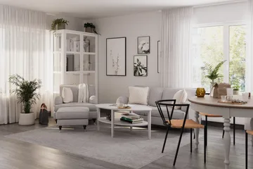Howard Classic Sohvaryhmä 3-istuttava Sohva + Nojatuoli Kankaalla - Harmaa - Huonekalut - Sohva - Sohvaryhmä