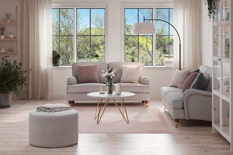 Howard Lyx Sohvaryhmä 3-istuttava + 2-istuttava Kangassohva - Vaaleanharmaa - Huonekalut - Sohva - Sohvaryhmä - Howard-sohvaryhmä