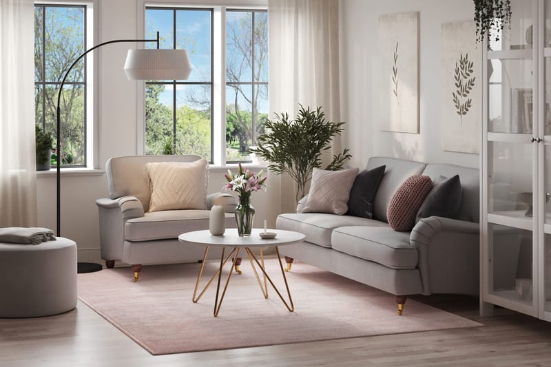 Howard Lyx Sohvaryhmä 3-istuttava Sohva + Nojatuoli Kankaalla - Vaaleanharmaa - Huonekalut - Sohva - Sohvaryhmä - Howard-sohvaryhmä