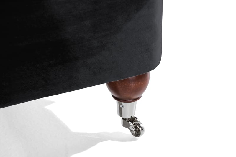 Howard Riviera Sohvaryhmä 3-istuttava + 2-istuttava Sohva + Nojatuoli + Rahi Sametilla - Musta - Huonekalut - Sohva - Sohvaryhmä - Howard-sohvaryhmä