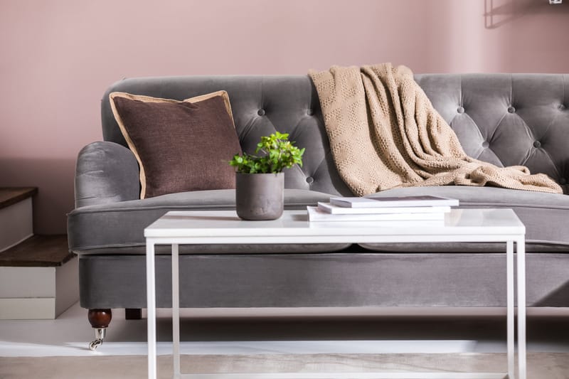 Howard Riviera Sohvaryhmä 3-istuttava + 2-istuttava Sohva + Nojatuoli + Rahi Sametilla - Vaaleanharmaa - Huonekalut - Sohva - Sohvaryhmä - Howard-sohvaryhmä