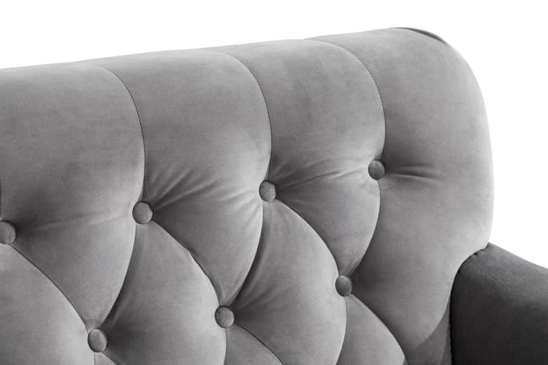 Howard Riviera Sohvaryhmä 3-istuttava + 2-istuttava Sohva + Nojatuoli + Rahi Sametilla - Vaaleanharmaa - Huonekalut - Sohva - Sohvaryhmä - Howard-sohvaryhmä