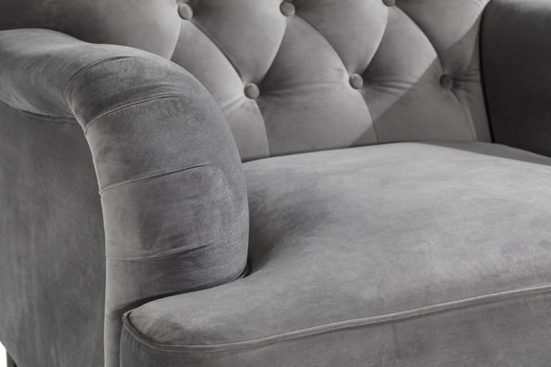 Howard Riviera Sohvaryhmä 3-istuttava + 2-istuttava Sohva + Nojatuoli + Rahi Sametilla - Vaaleanharmaa - Huonekalut - Sohva - Sohvaryhmä - Howard-sohvaryhmä