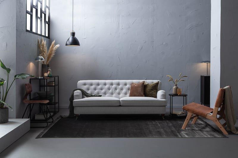 Howard Riviera Sohvaryhmä Kaareva 3-istuttava + 2-istuttava Sohva + Nojatuoli + Rahi Kankaalla - Harmaa - Huonekalut - Sohva - Sohvaryhmä - Howard-sohvaryhmä