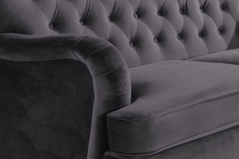 Howard Riviera Sohvaryhmä Kaareva 3-istuttava + 2-istuttava Sohva + Nojatuoli + Rahi Sametilla - Tummanharmaa - Huonekalut - Sohva - Sohvaryhmä - Howard-sohvaryhmä