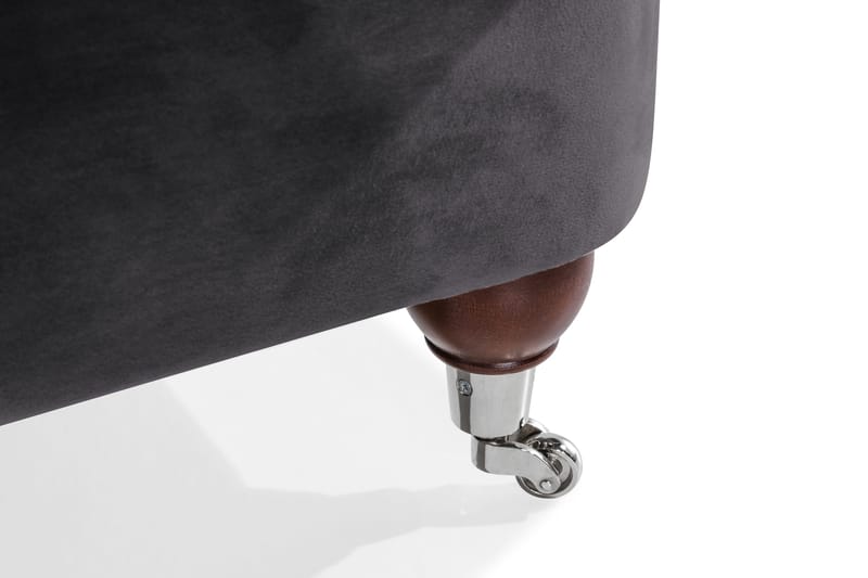 Howard Riviera Sohvaryhmä Kaareva 3-istuttava + 2-istuttava Sohva + Nojatuoli + Rahi Sametilla - Tummanharmaa - Huonekalut - Sohva - Sohvaryhmä - Howard-sohvaryhmä