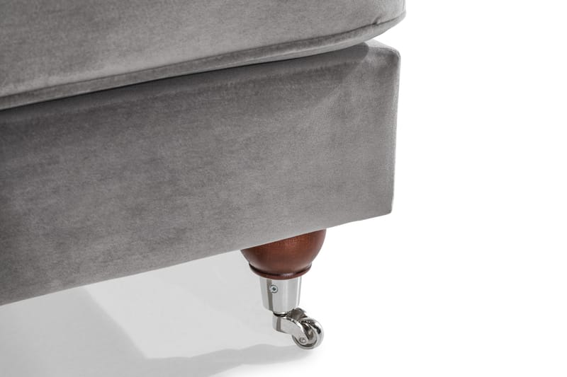 Howard Riviera Sohvaryhmä Kaareva 3-istuttava + 2-istuttava Sohva + Nojatuoli + Rahi Sametilla - Vaaleanharmaa - Huonekalut - Sohva - Sohvaryhmä - Howard-sohvaryhmä