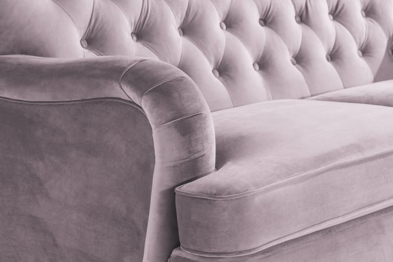 Howard Riviera Sohvaryhmä Kaareva 3-istuttava + 2-istuttava Sohva + Nojatuoli + Rahi Sametilla - Violetti - Huonekalut - Sohva - Sohvaryhmä - Howard-sohvaryhmä