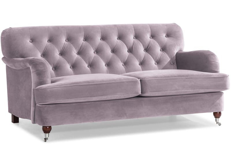 Howard Riviera Sohvaryhmä Kaareva 3-istuttava + 2-istuttava Sohva + Nojatuoli + Rahi Sametilla - Violetti - Huonekalut - Sohva - Sohvaryhmä - Howard-sohvaryhmä