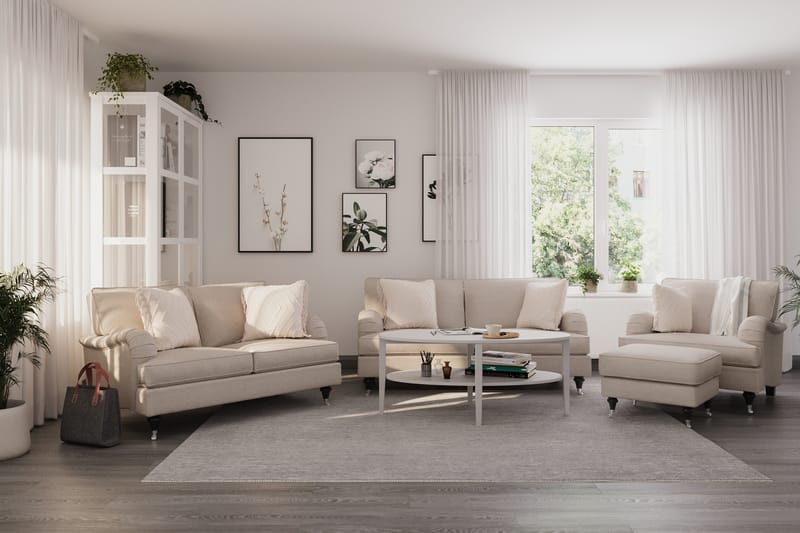 Howard Classic Sohvaryhmä 2-istuttava + 2-istuttava Kangassohva - Beige - Huonekalut - Sohva - Sohvaryhmä