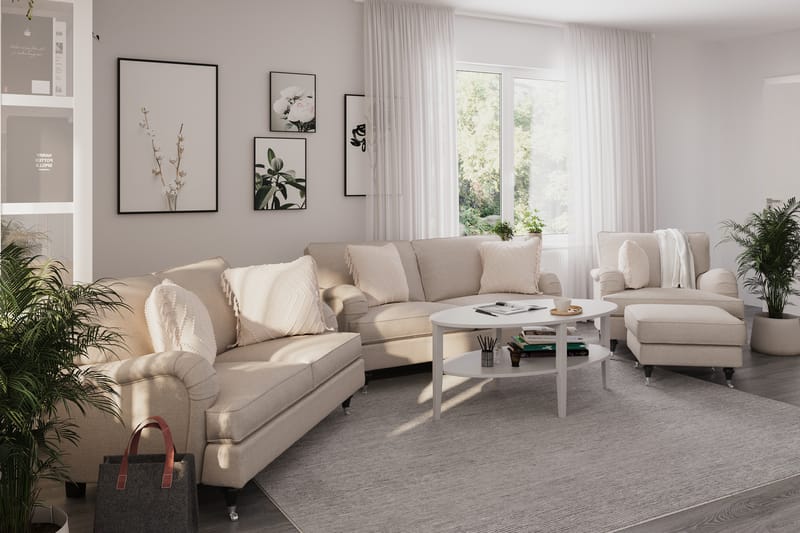 Howard Classic Sohvaryhmä 2-istuttava + 2-istuttava Kangassohva - Beige - Huonekalut - Sohva - Sohvaryhmä