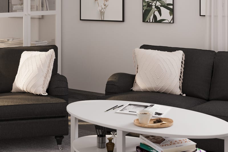 Howard Classic Sohvaryhmä 2-istuttava + Pieni 2-istuttava Sohva + Nojatuoli + Rahi Kankaalla - Tummanharmaa - Huonekalut - Sohva - Sohvaryhmä - Howard-sohvaryhmä