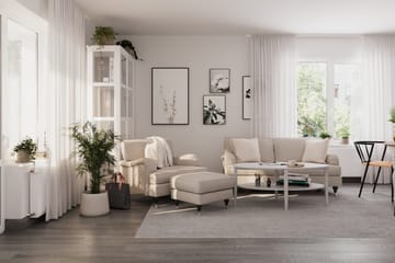 Howard Classic Sohvaryhmä 2-istuttava Sohva + Nojatuoli + Rahi Kankaalla - Beige - Huonekalut - Sohva - Sohvaryhmä