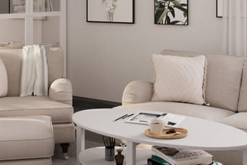 Howard Classic Sohvaryhmä 2-istuttava Sohva + Nojatuoli + Rahi Kankaalla - Beige - Huonekalut - Sohva - Sohvaryhmä