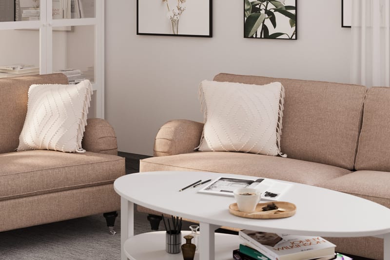 Howard Classic Sohvaryhmä 3-istuttava + 2-istuttava Sohva + Nojatuoli + Rahi Kankaalla - Tummabeige - Huonekalut - Sohva - Sohvaryhmä - Howard-sohvaryhmä