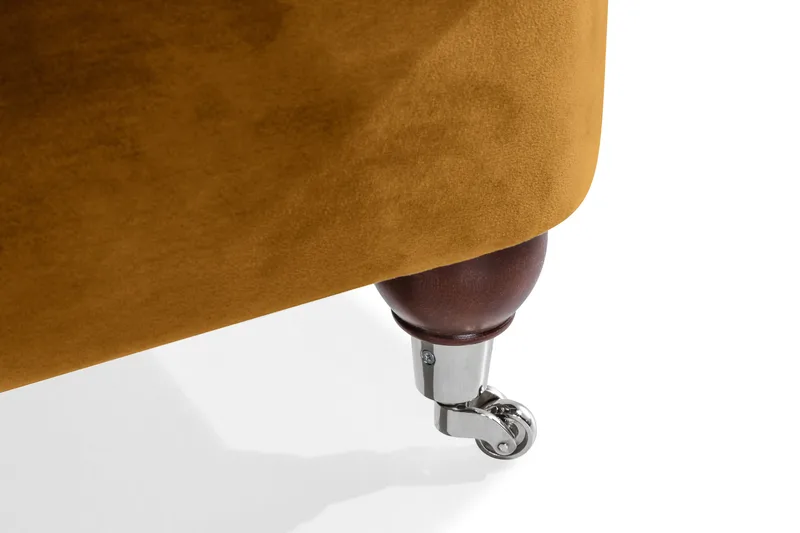 Howard Riviera Sohvaryhmä Kaareva 3-istuttava + 2-istuttava Sohva + Nojatuoli + Rahi Sametilla - Tummankeltainen - Huonekalut - Sohva - Sohvaryhmä - Howard-sohvaryhmä